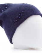 Shopika Caciula bleumarin model tricotat cu perle fine aplicate dublata in interior