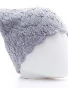 Shopika Caciula gri model tricotat cu fir de lurex si strasuri aplicate captusita in interior