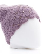 Shopika Caciula lila model tricotat cu fir de lurex si strasuri aplicate captusita in interior