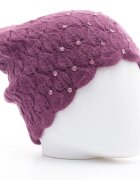 Shopika Caciula mov model tricotat cu fir de lurex si strasuri aplicate captusita in interior