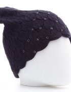 Shopika Caciula neagra model tricotat cu fir de lurex si strasuri aplicate captusita in interior