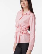 Shopika Camasa clasica din poplin de bumbac cu nod pe talie roz