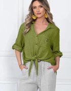Shopika Camasa masura mare din in cu nod in fata verde oliv