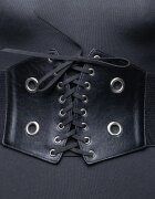 Shopika Centura corset lata din piele ecologica cu siret si capse mari