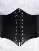 Shopika Centura corset lata din piele ecologica cu siret si capse metalice