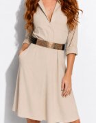 Shopika Centura handmade din piele naturala aurie si neagra