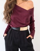 Shopika Centura handmade din piele naturala aurie si neagra de efect