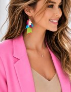 Shopika Cercei asimetrici handmade din piele naturala multicolori