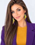 Shopika Cercei colorati si asimetrici handmade din piele naturala