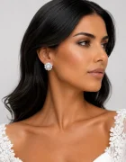 Shopika Cercei eleganti cu perla si cubic zirconia pentru mireasa nunta si evenimente
