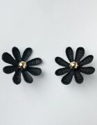 Shopika Cercei in forma de floare cu multe petale negru mat