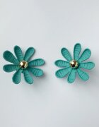 Shopika Cercei in forma de floare cu multe petale verde mat