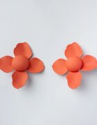 Shopika Cercei in forma de floare cu patru petale corai mat