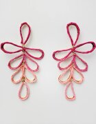 Shopika Cercei lungi si flexibili din metal auriu si celuloza in nuante de roz si fucsia