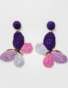 Shopika Cercei metalici aurii fluture cu aripi in nuante de mov si lila
