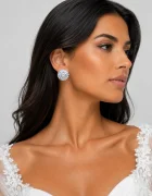 Shopika Cercei rotunzi cu cubic zirconia pentru mireasa nunta si evenimente