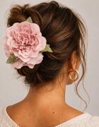 Shopika Clama de par statement cu floare tip bujor supradimensionata roz deschis