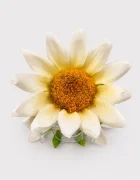 Shopika Clama de par statement cu floare tip dalie supradimensionata Alba