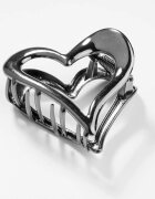 Shopika Clama par metalica in forma de inima argintiiu inchis