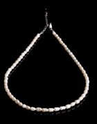 Shopika Colier la baza gatului din perle naturale de cultura alungite de 5 mm lungime 40 cm