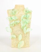 Shopika Colier statement verde menta cu petale textile de mac 3D din organza - design artistic italian
