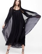 Shopika Compleu cu rochie si blazer din matase si vascoza negru