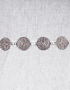 Shopika Curea flexibila cu cercuri metalice argintii de 4 cm cu lant metalic prelungitor
