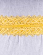 Shopika Curea lata de 10 cm petrecuta galbena cu aplicatie din broderie textila