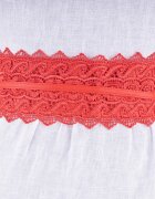 Shopika Curea lata de 10 cm petrecuta rosie cu aplicatie din broderie textila