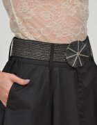 Shopika Curea neagra lata de 55 cm din material elastic cu catarama rotunda