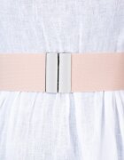 Shopika Curea roz 6 cm latime din material elastic cu catarama argintie
