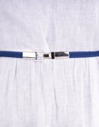 Shopika Curea subtire elastica din piele ecologica cu prindere in fata bleumarin