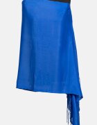 Shopika Esarfa albastra din cashmere subtire dreptunghiulara