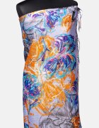Shopika Esarfa cashmere cu fir din lurex flori stilizate pe fond lila