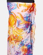 Shopika Esarfa cashmere cu fir din lurex flori stilizate pe fond roz deschis