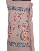 Shopika Esarfa cashmere cu model floral brodat pe fond roz prafuit