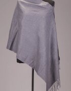 Shopika Esarfa cashmere dreptunghiulara gri cu modele embosate