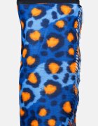 Shopika Esarfa cashmere model animal print cu nuante de albastru si portocaliu