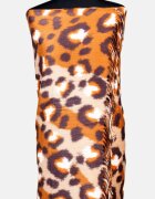 Shopika Esarfa cashmere model animal print cu nuante de caramiziu si bej