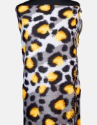 Shopika Esarfa cashmere model animal print cu nuante de galben si gri