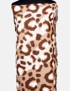Shopika Esarfa cashmere model animal print cu nuante de maron si bej