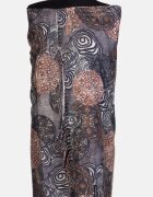 Shopika Esarfa cashmere model cu mandale multicolore cu nuante de maro ruginiu si gri