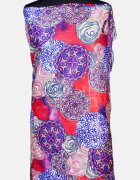 Shopika Esarfa cashmere model cu mandale multicolore pe fond bordo