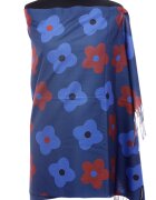 Shopika Esarfa casmir cu flori bordo si albstre pe fond bleumarin