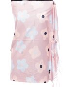 Shopika Esarfa casmir cu flori roz si bleu pe fond roz deschis