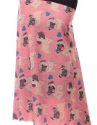 Shopika Esarfa casmir cu imprimeu catei pug pe fond roz