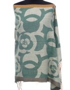 Shopika Esarfa casmir cu imprimeu floral stilizat pe fond verde