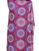 Shopika Esarfa casmir cu imprimeu mandale si inimi pe fond fucsia