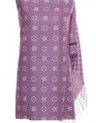 Shopika Esarfa casmir dubla fata cu model gen Louis Vuitton roz prafuit
