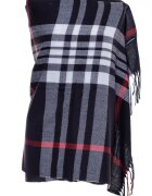 Shopika Esarfa casmir unisex cu carouri pe fond negru